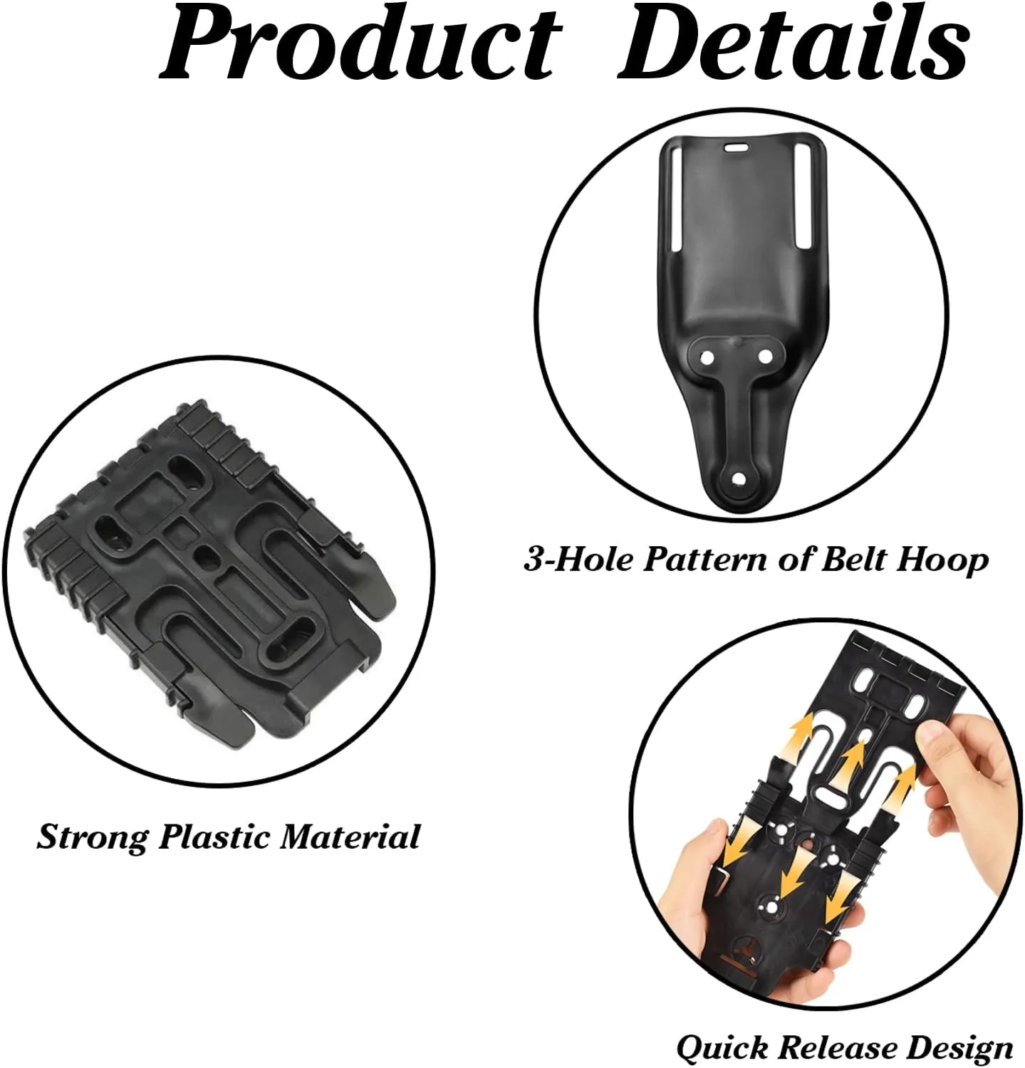 QLS Quick Locking System Kit with Fork & Duty Receiver Plate with Thigh Straps, Mid-Ride Universal Belt Loop Platform, Quick Draw Holsters
