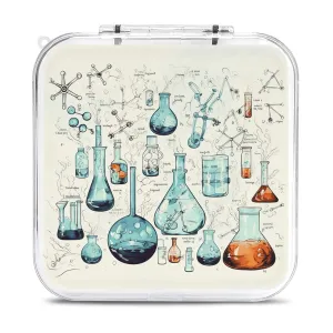 QMNBTES Chemistry Print Switch Game Case Switch Game Holder Cartridge Case Storage 12 Games & 2 Micro Sd Card Slots, Travel Carry Cases, Portable Games Card Storage, Hard Shell, Buckle Closure