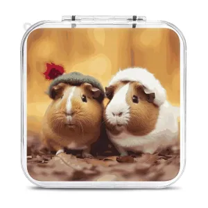 QMNBTES Cute Guinea Pigs Switch Game Case Switch Game Holder Cartridge Case Storage 12 Games & 2 Micro Sd Card Slots, Travel Carry Cases, Portable Games Card Storage, Hard Shell, Buckle Closure
