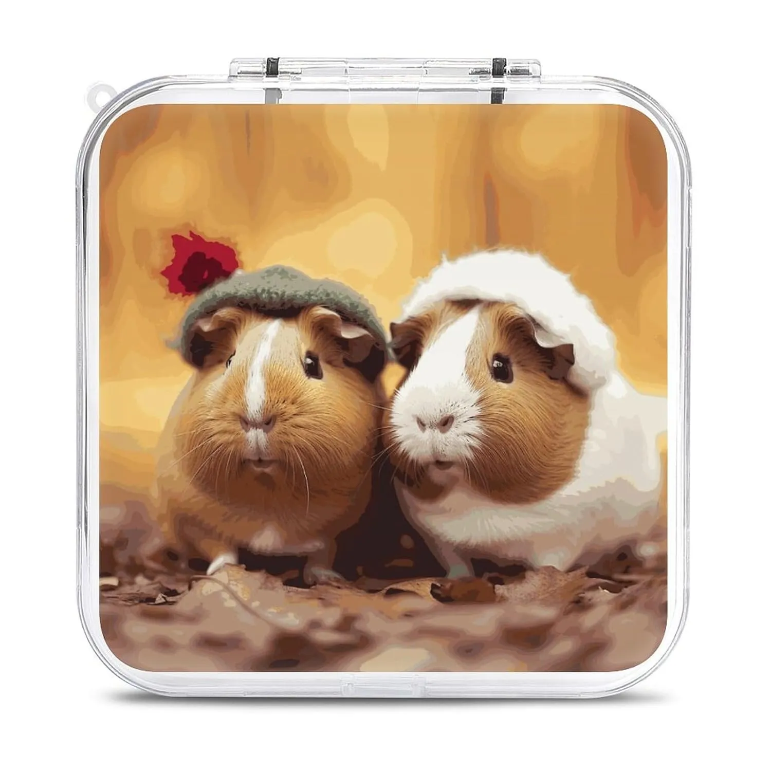 QMNBTES Cute Guinea Pigs Switch Game Case Switch Game Holder Cartridge Case Storage 12 Games & 2 Micro Sd Card Slots, Travel Carry Cases, Portable Games Card Storage, Hard Shell, Buckle Closure