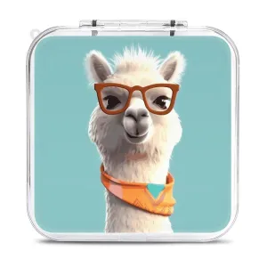 QMNBTES Funny Cartoon Llama Switch Game Case Switch Game Holder Cartridge Case Storage 12 Games & 2 Micro Sd Card Slots, Travel Carry Cases, Portable Games Card Storage, Hard Shell, Buckle Closure