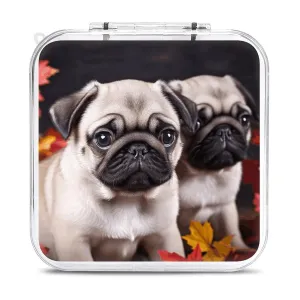 QMNBTES Puppys Pug Switch Game Case Switch Game Holder Cartridge Case Storage 12 Games & 2 Micro Sd Card Slots, Travel Carry Cases, Portable Games Card Storage, Hard Shell, Buckle Closure