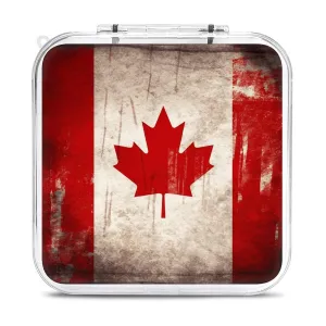 QMNBTES Retro Canada Flag Switch Game Case Switch Game Holder Cartridge Case Storage 12 Games & 2 Micro Sd Card Slots, Travel Carry Cases, Portable Games Card Storage, Hard Shell, Buckle Closure