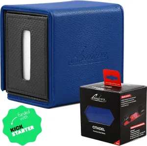 Quiver Time Blue Citadel Deck Block for Magic: the Gathering Cards - 100  TCG Card Deckbox, Commander MTG Deck Box for Cards, Dice & Tokens, Custom Divider, Magnetic Closure