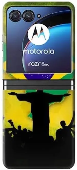 R2981 Brazil Football Soccer Map Flag Case Cover for Motorola Razr 40 Ultra