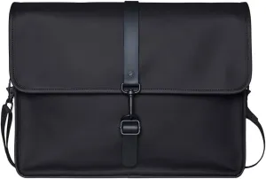 RAINS Messenger Bag - Laptop Bag for men and women - Fits 16” laptop or tablet - Black, One Size.