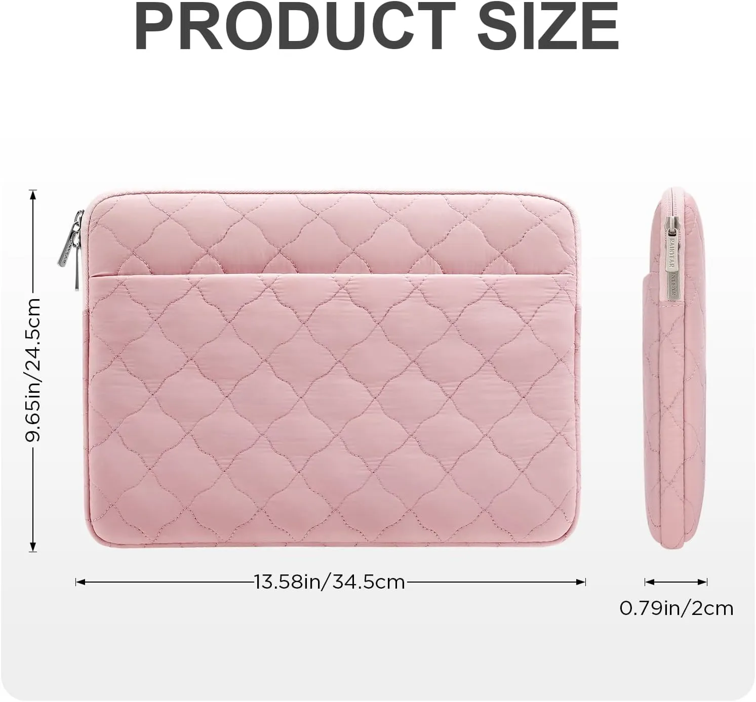 RAINYEAR Puffy Laptop Sleeve 13.3 Inch Protective Lightweight Laptop Bag Laptop Carrying Case Compatible with MacBook Air/Pro 13-13.3 inch, MacBook Pro 14 inch, Pink