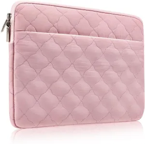 RAINYEAR Puffy Laptop Sleeve 13.3 Inch Protective Lightweight Laptop Bag Laptop Carrying Case Compatible with MacBook Air/Pro 13-13.3 inch, MacBook Pro 14 inch, Pink