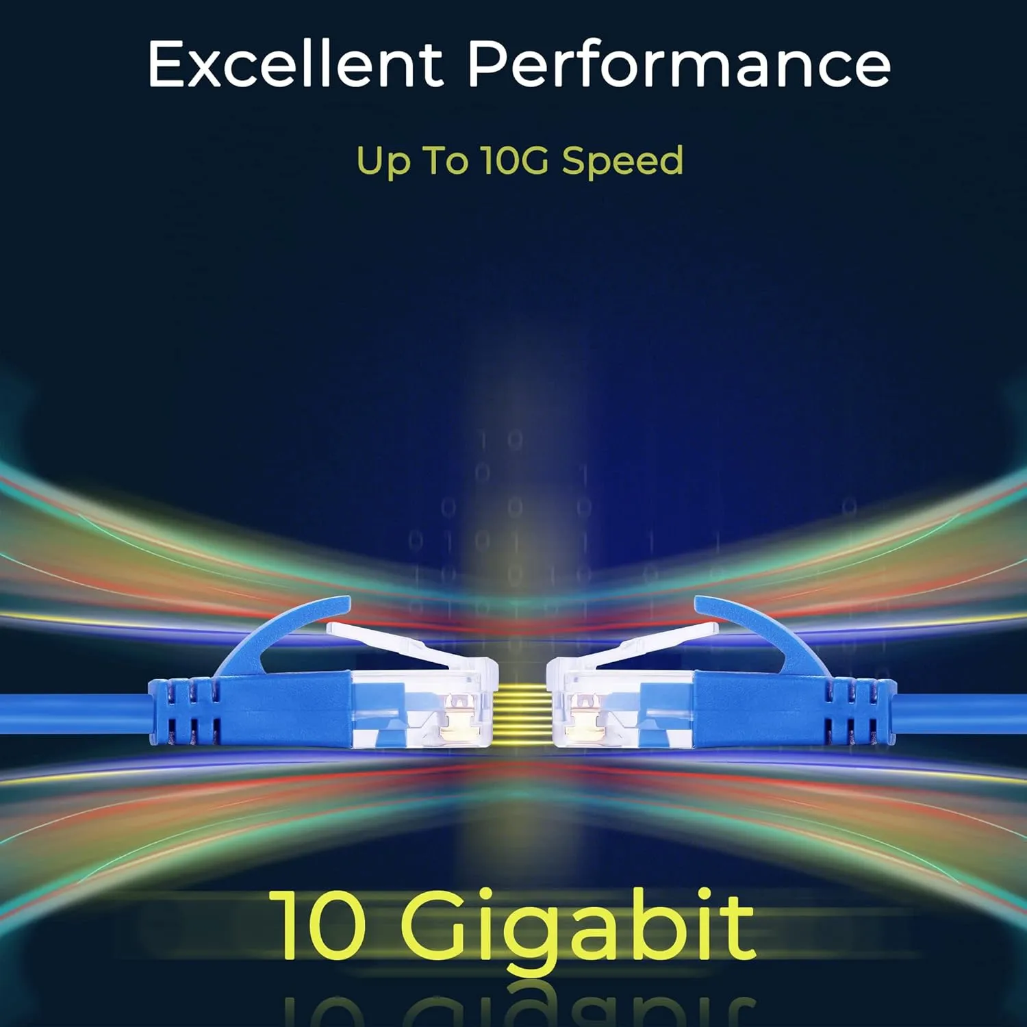 Rapink Patch Cables Cat6a 10ft (10 Pack) Slim, Cat6a Ethernet Patch Cable 10G Support, Snagless Cat 6 Patch Cable for Patch Panel to Switch, Flexiable Cat 6a Ethernet Cable with Gold Plated