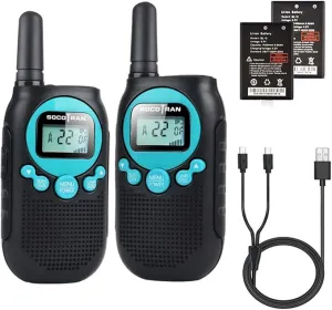 Rechargeable Walkie Talkies for Adults 5 Mile Long Range Boys Walkie-talkies 2 Pack 22CH 0.5W License Free FRS Two Way Radio with Flashlight Easy to Use for Family Camping Trip