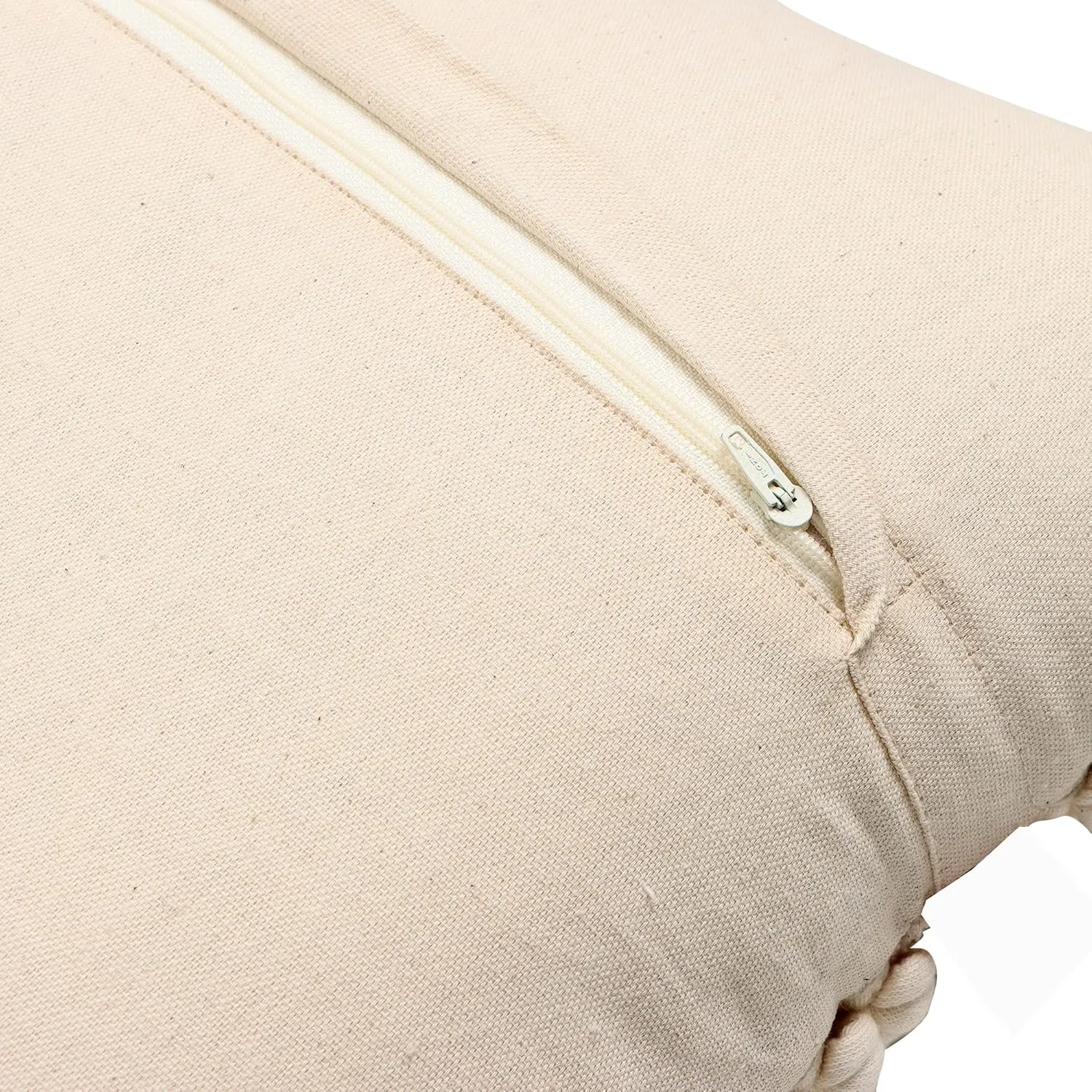 REDEARTH · Boho Textured Throw Pillow Cases - Woven Tufted Decorative Farmhouse Cushion Covers Set for Couch - Sofa - Bed - Chair - Dining - Patio - Outdoor - 100% Cotton (18x18; Natural) Pack of 2