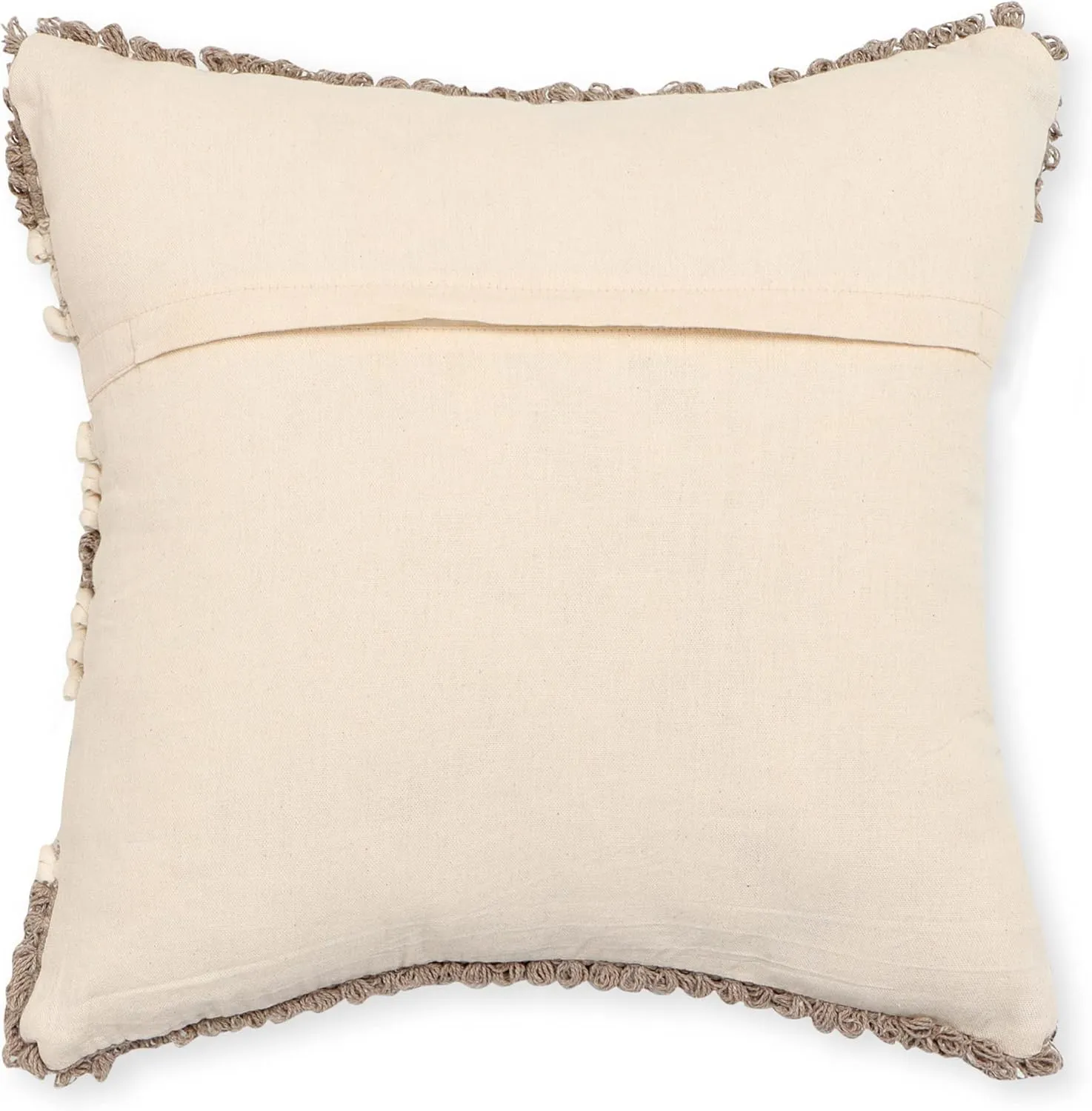 REDEARTH · Boho Textured Throw Pillow Cases - Woven Tufted Decorative Farmhouse Cushion Covers Set for Couch - Sofa - Bed - Chair - Dining - Patio - Outdoor - 100% Cotton (18x18; Natural) Pack of 2