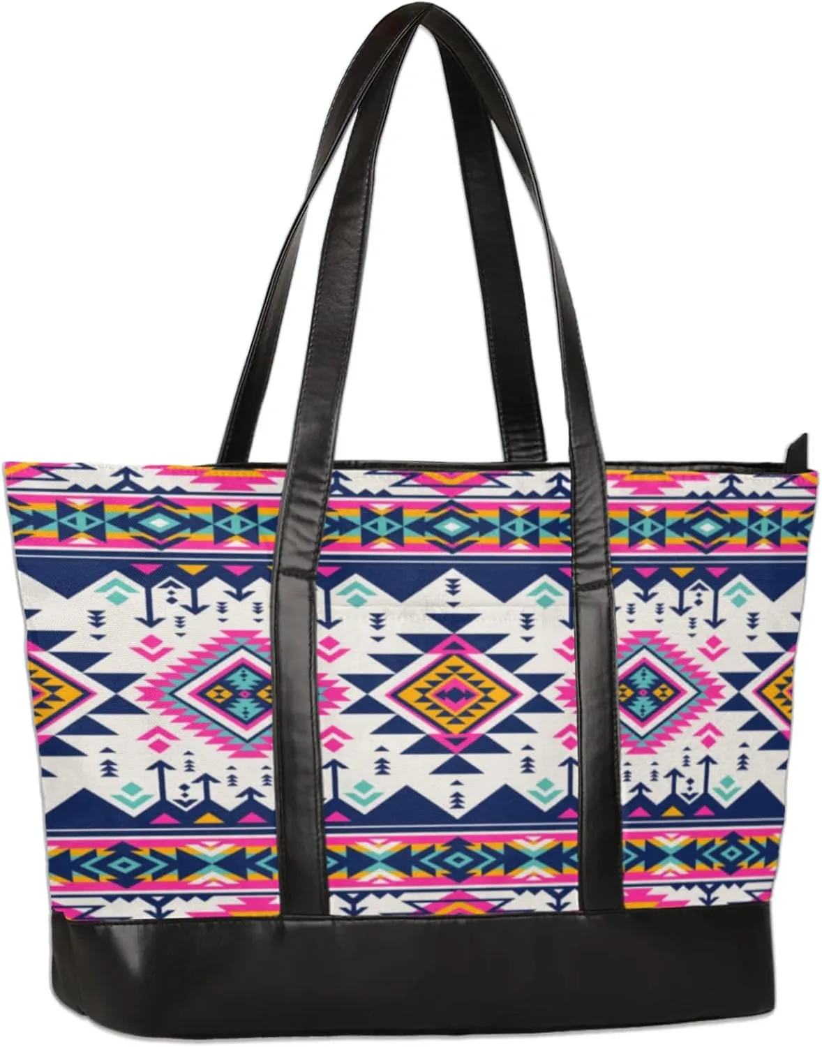 Retro Color Laptop Tote Bag for Women Lightweight Work Purse with Multiple Compartments Fits 13-15.6 Inch Laptop Tablet Shoulder Bag for Office Travel Daily Use
