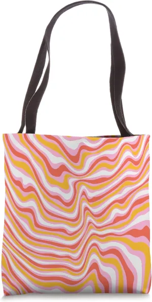 Retro Groovy Liquid Swirl Acid wave rainbow Tote Bag