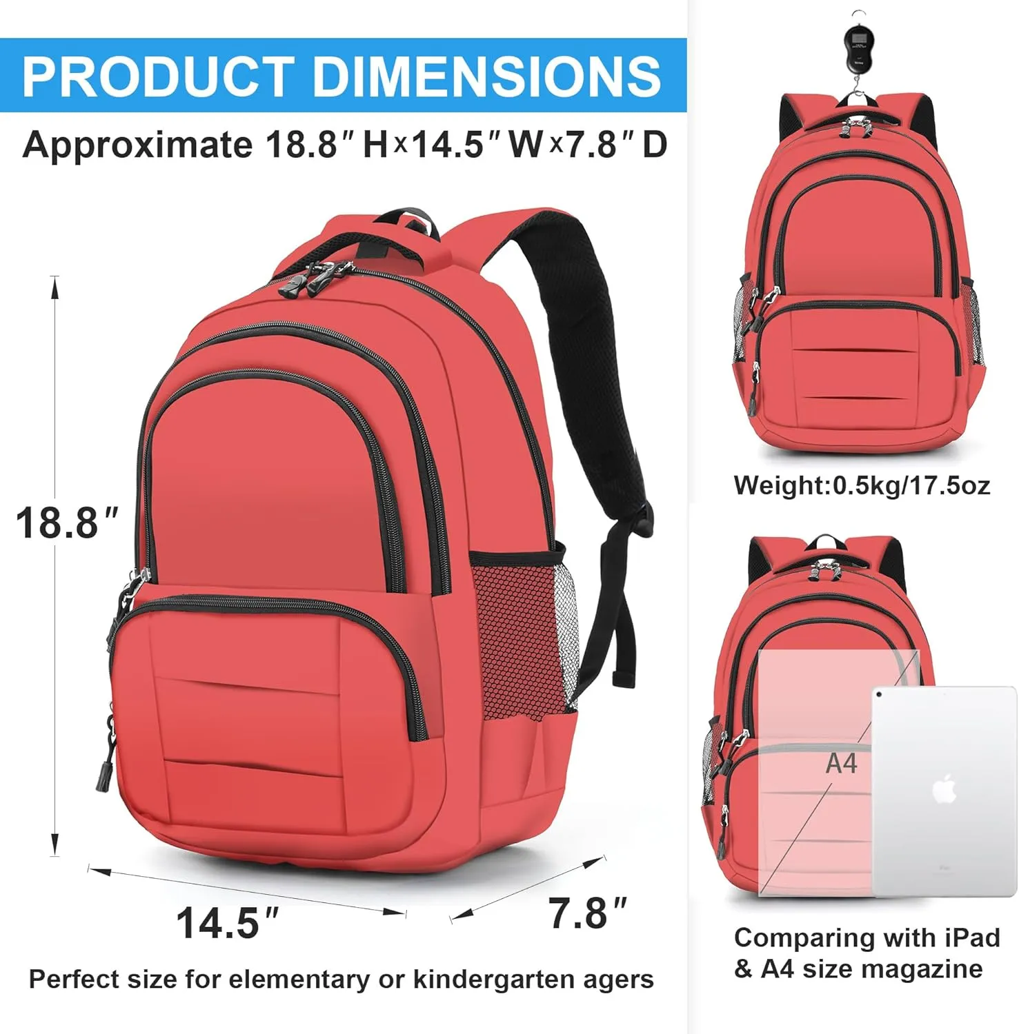 rickyh style Lightweight Elementary Durable Backpack Student Kids Waterproof Backpack