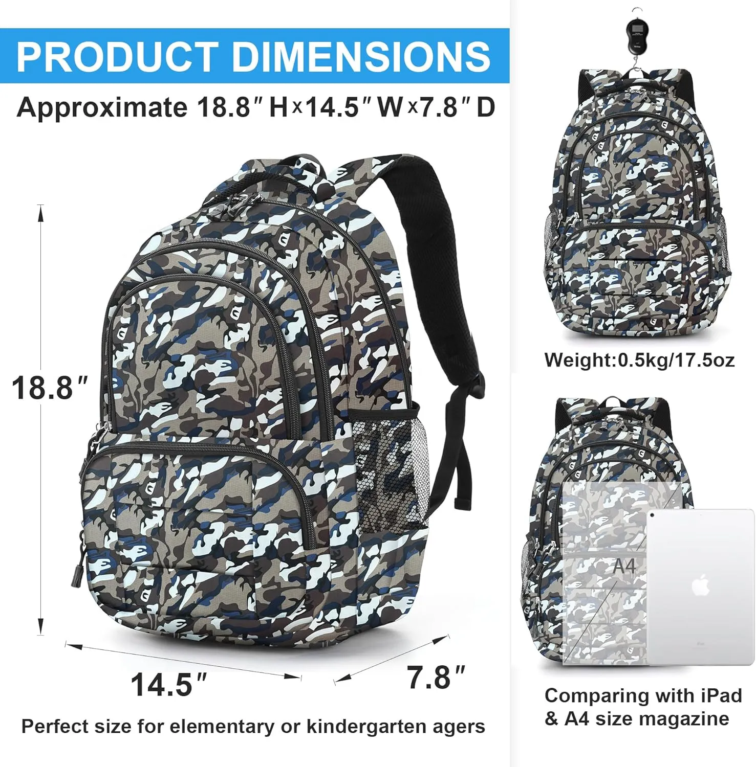 rickyh style Lightweight Elementary Durable Backpack Student Kids Waterproof Backpack