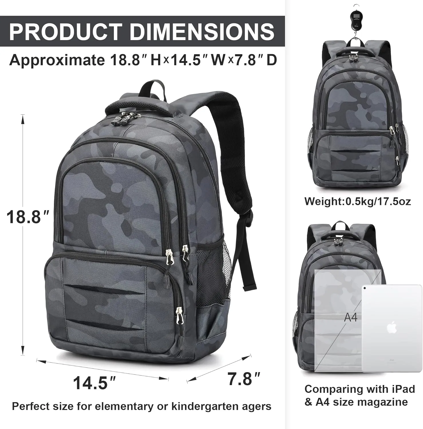 rickyh style Lightweight Elementary Durable Backpack Student Kids Waterproof Backpack