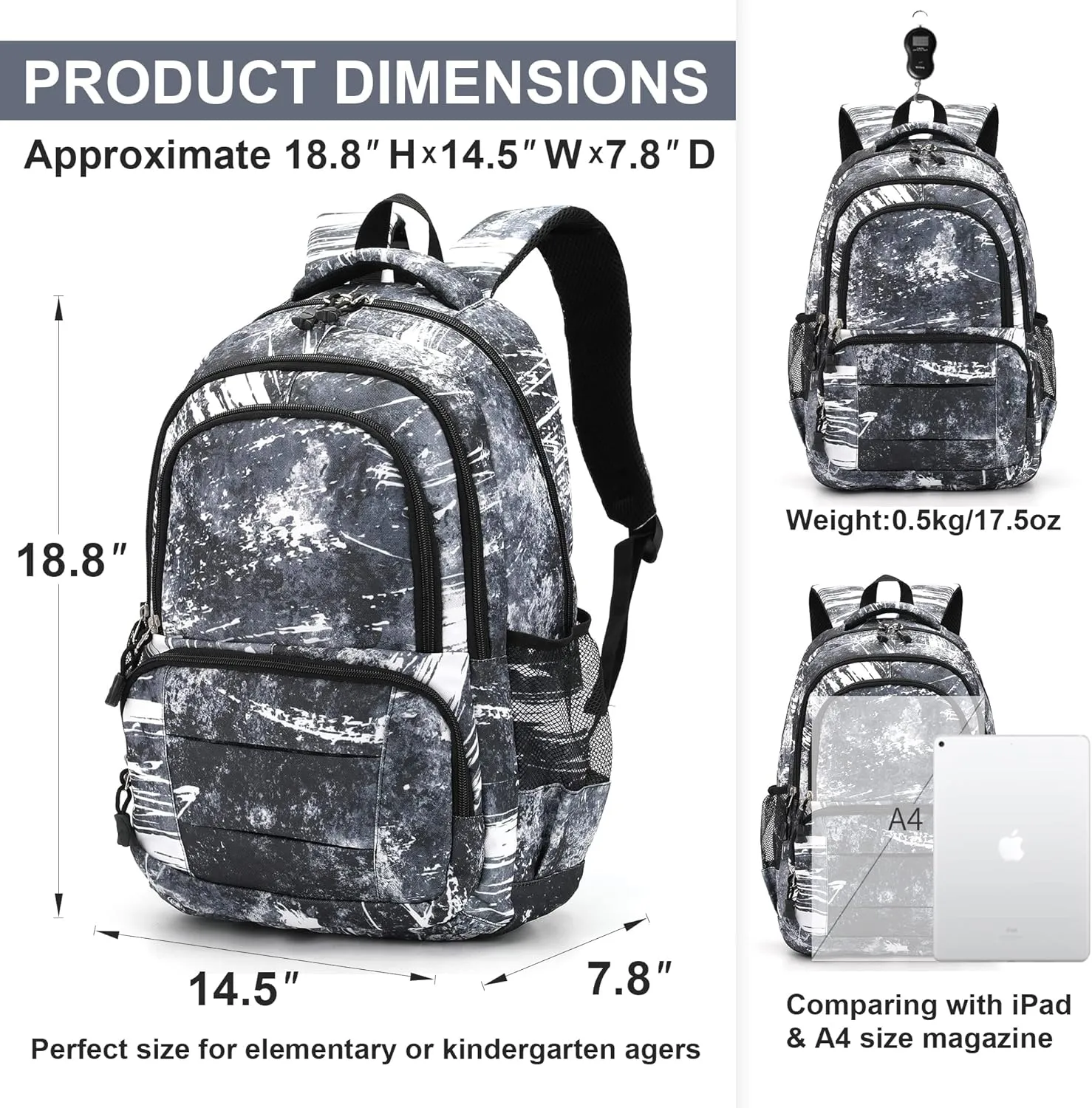 rickyh style Lightweight Elementary Durable Backpack Student Kids Waterproof Backpack