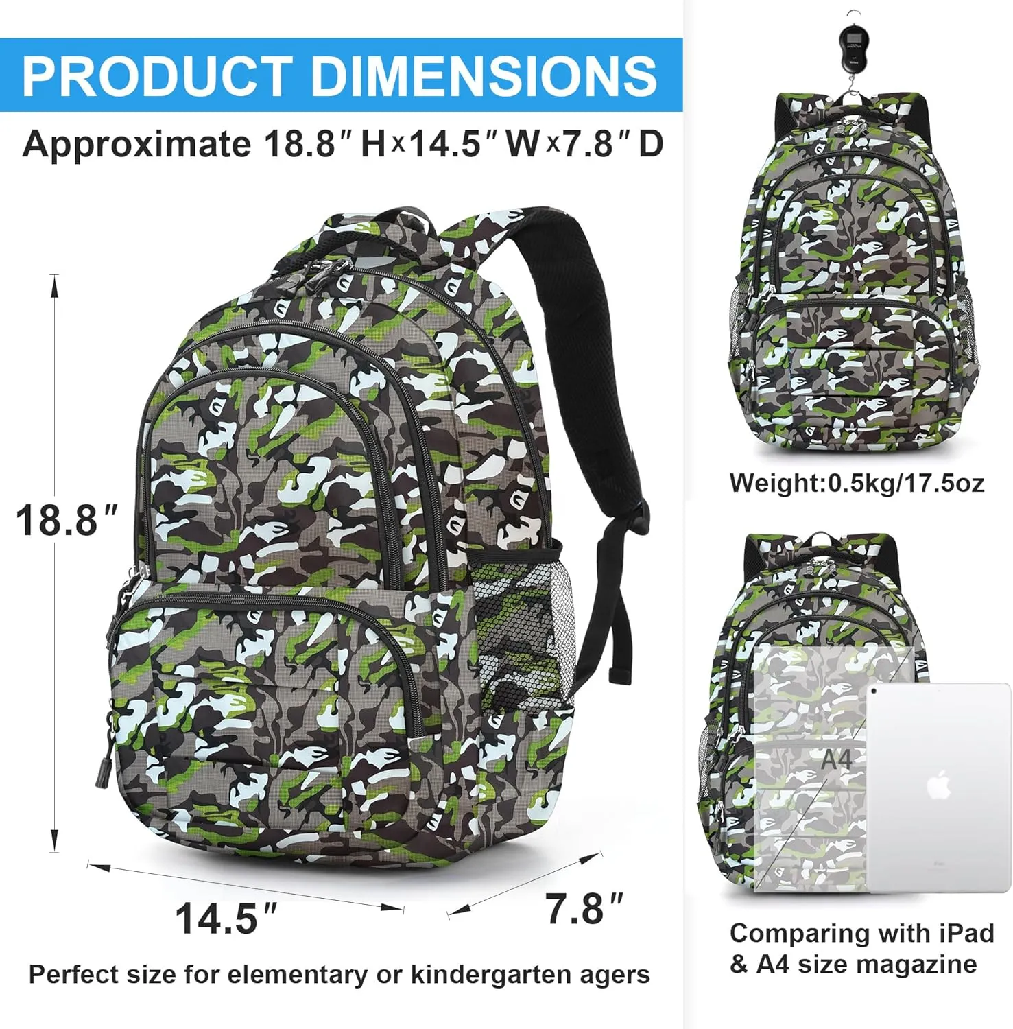 rickyh style Lightweight Elementary Durable Backpack Student Kids Waterproof Backpack