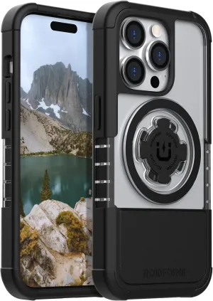 Rokform - iPhone 14 Pro Case, Crystal Series, Dual Magnetic, Clear Apple Case, iPhone Cover with RokLock Twist Lock, Slim Drop Tested Armor (Clear)