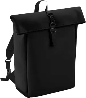 Roll Top PU Knapsack (One Size) (Black)