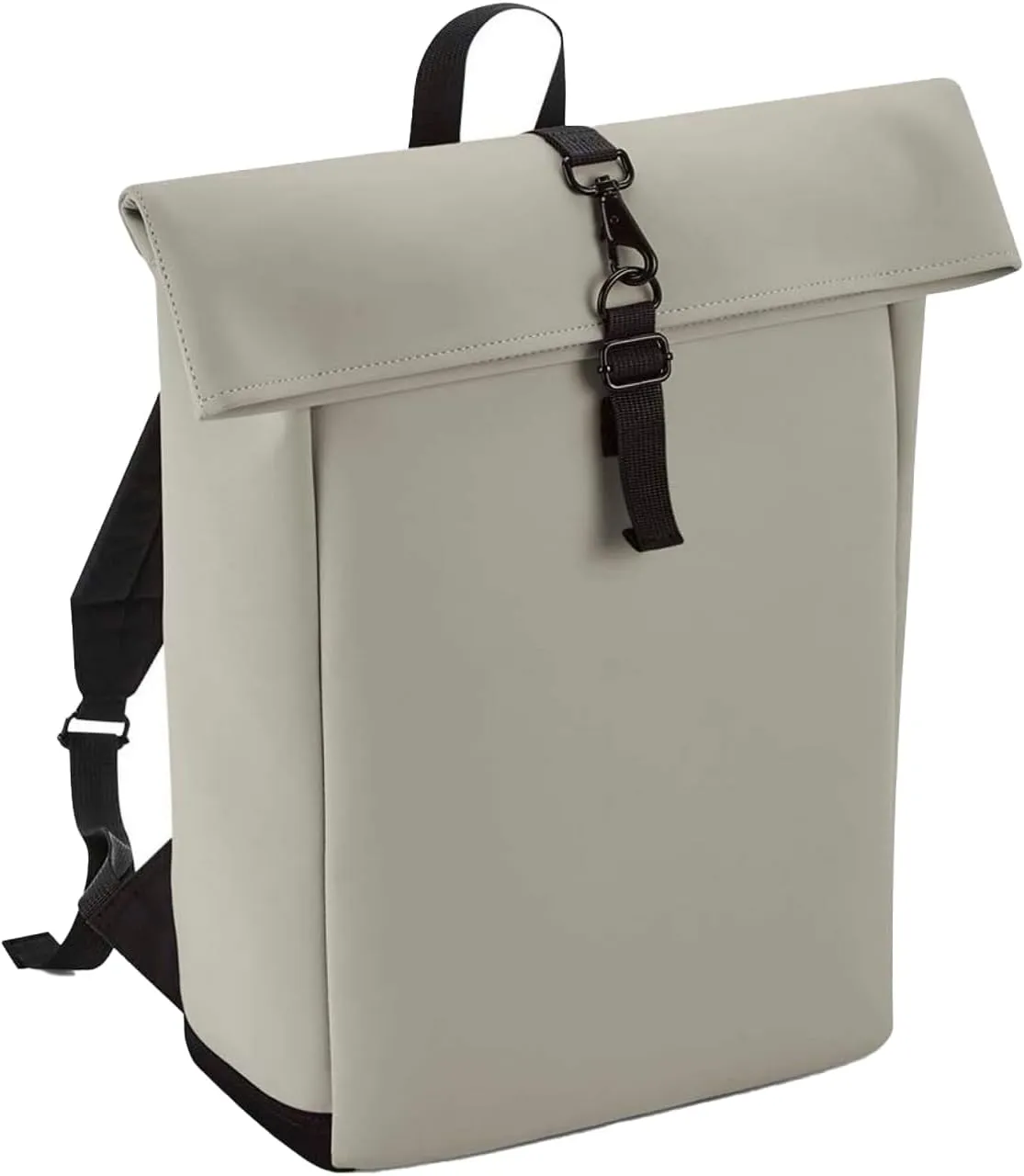 Roll Top PU Knapsack (One Size) (Black)
