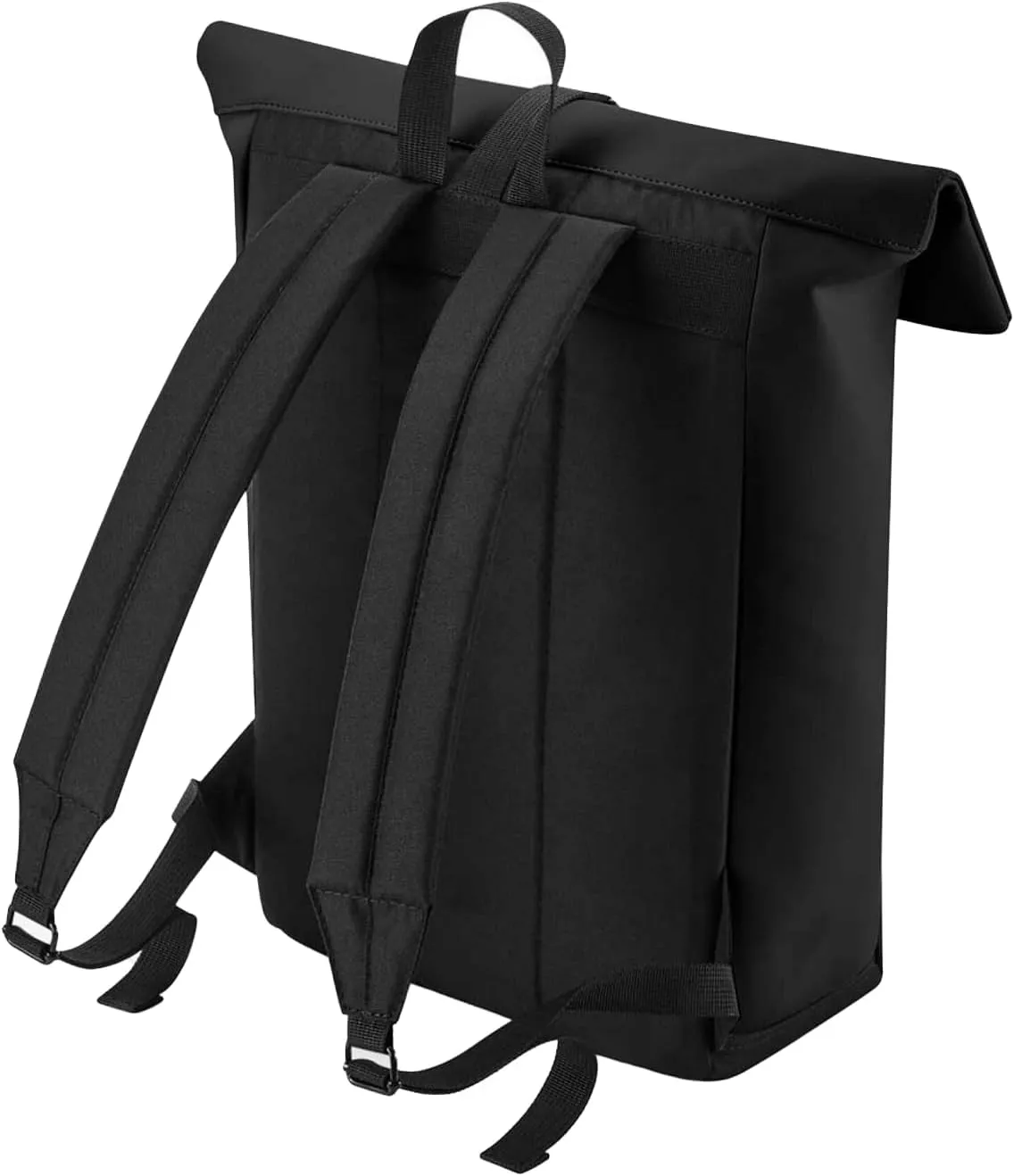 Roll Top PU Knapsack (One Size) (Black)