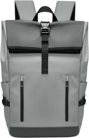 Roll Top Travel Backpack, Expandable Large Carry-on Casual Daypack, 15.6 inch Laptop for Work Business College for Men and Women, Stylish and Water-resistent