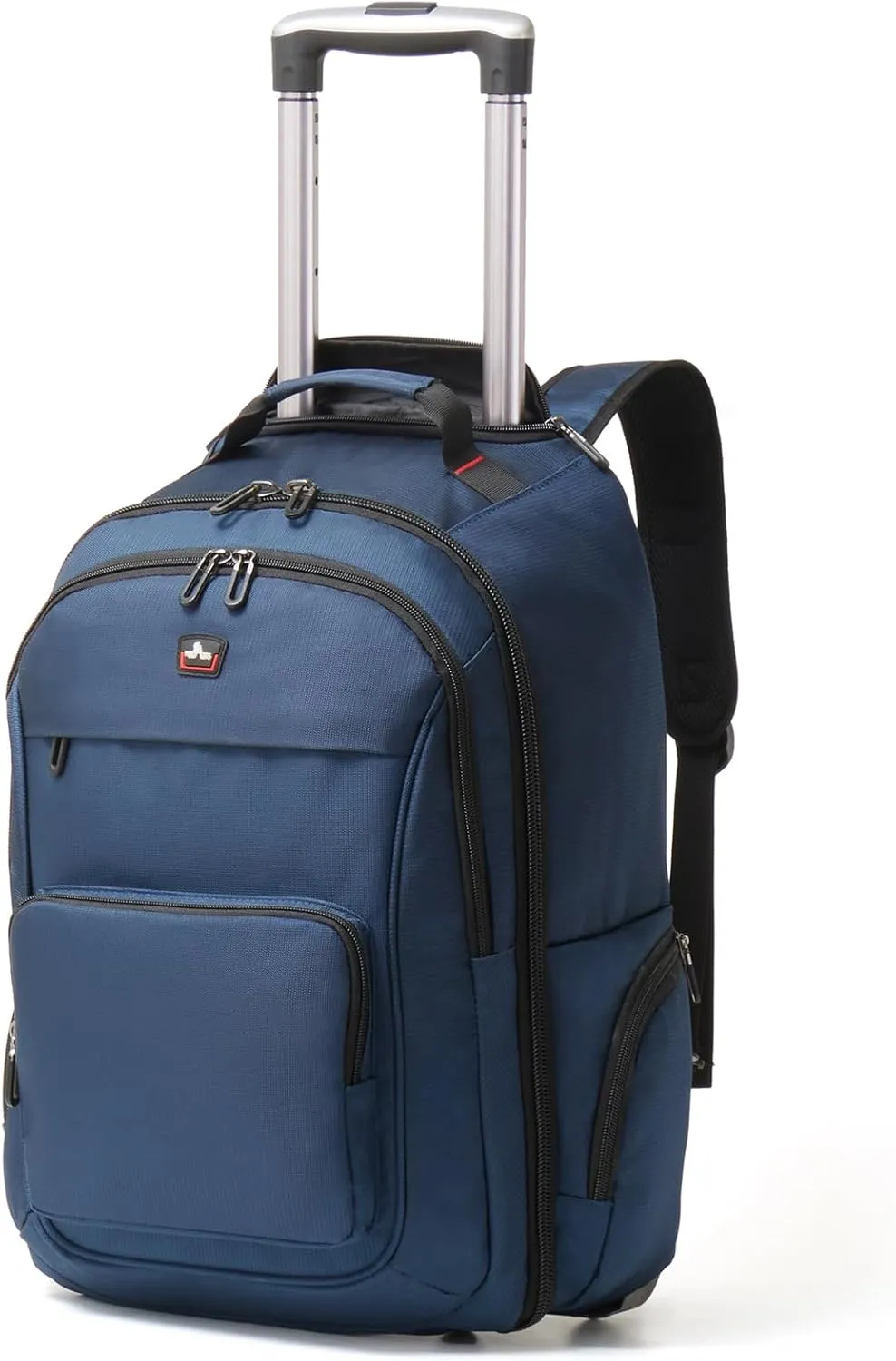 Rolling Backpack for Adults, 17.3 inch Laptop Wheeled Backpack, Travel Backpack with Wheels, Carry on Luggage Business Trolley Suitcase Computer Bag Men Women Blue