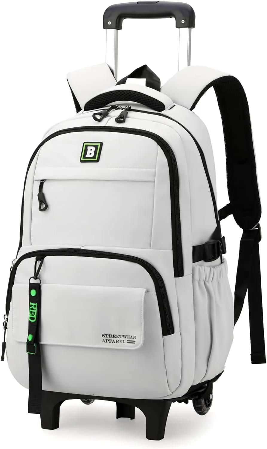Rolling Backpack for Boys Kids Backpack with Wheels Trolley School Bag for Teens Elementary Wheeled Backpack