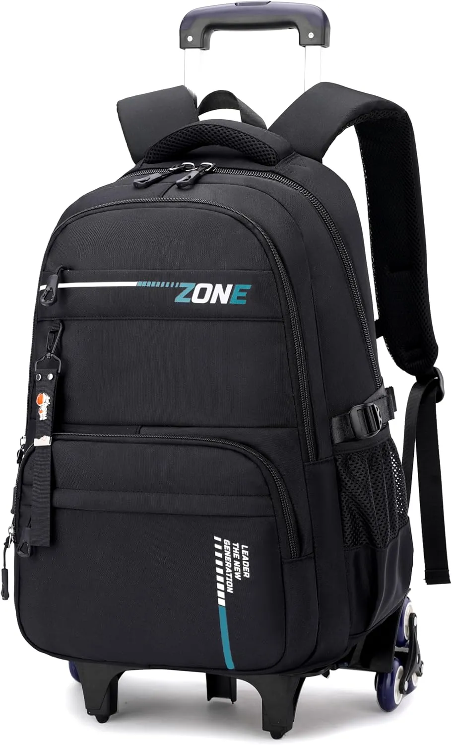 Rolling Backpack for Boys Trolley Bookbag with Wheels for Teens Wheeled Luggage Laptop Backpack
