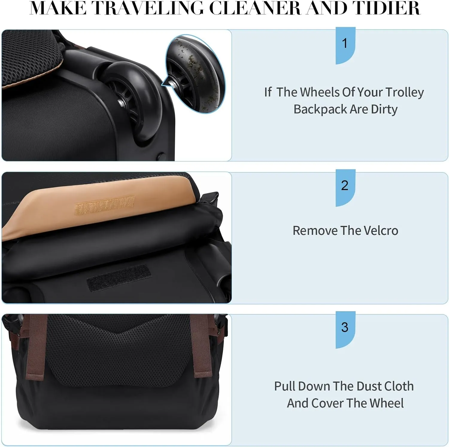 Rolling Backpack for Women,Travel Laptop Backpack with Wheels Roller Personal Item Backpack Wheeled Underseat Carry On Luggage,Fit 17Inch,Black