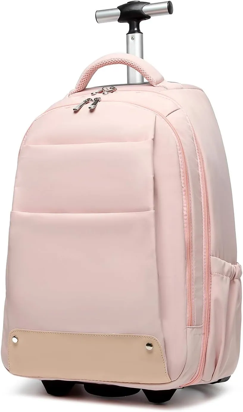 Rolling Backpack,Travel Laptop Backpacks with Wheels 17 inch Water Resistant Backpack Mens Rolling Laptop Lag Women Carry on Bag Airline Approved Trolley Roller Backpack Suitcase for Travelling