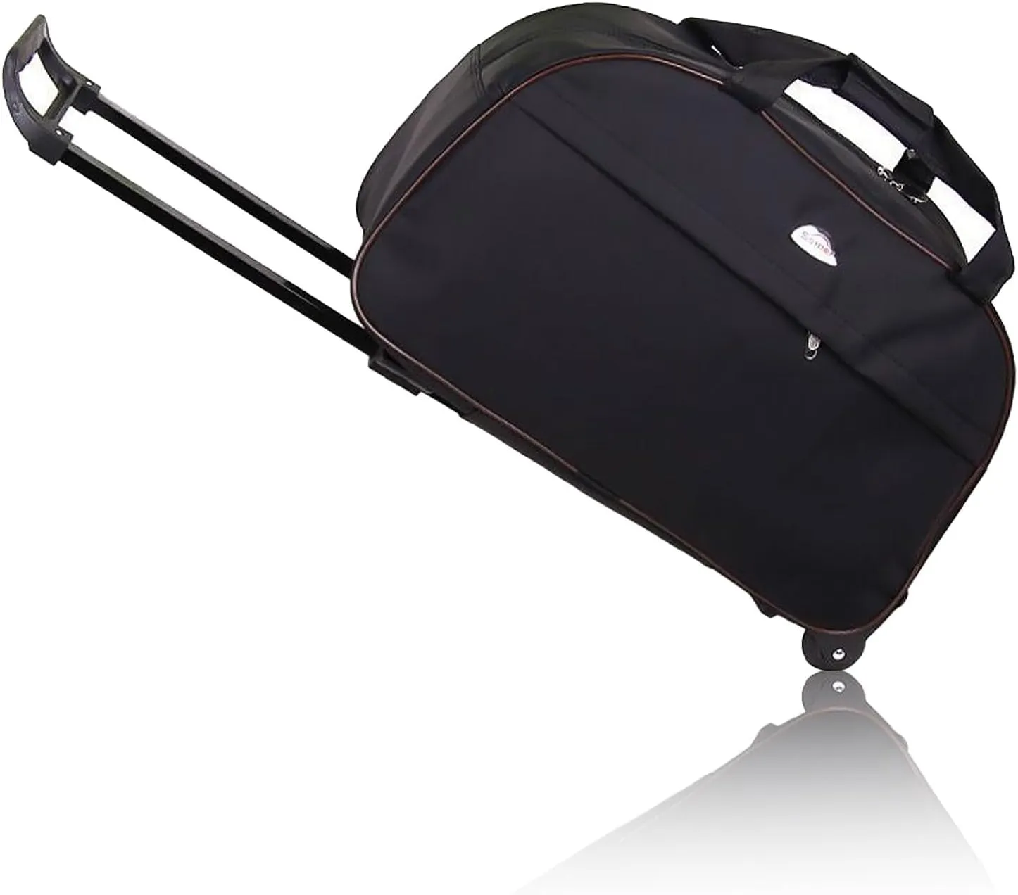 Rolling Duffle Bag with Wheels, 24" Trolley Travel Bag, Carry On Luggage Travel Suitcase, Soft Lightweight Suitcase Overnight Weekender Bag for Unisex Adult (Black)