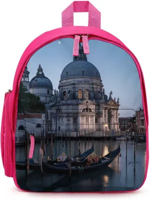 Roman Catholic Santa Maria Salute Venice Italy Laptop Backpack 12.6 Inch Lightweight Travel Daypack Bookbag Pink-style