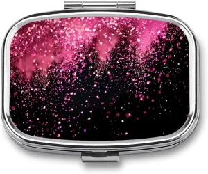 Rose Gold Particles Travel Pill Organizer Portable Pill Box Pill Case Small Pill Container for Pocket Purse