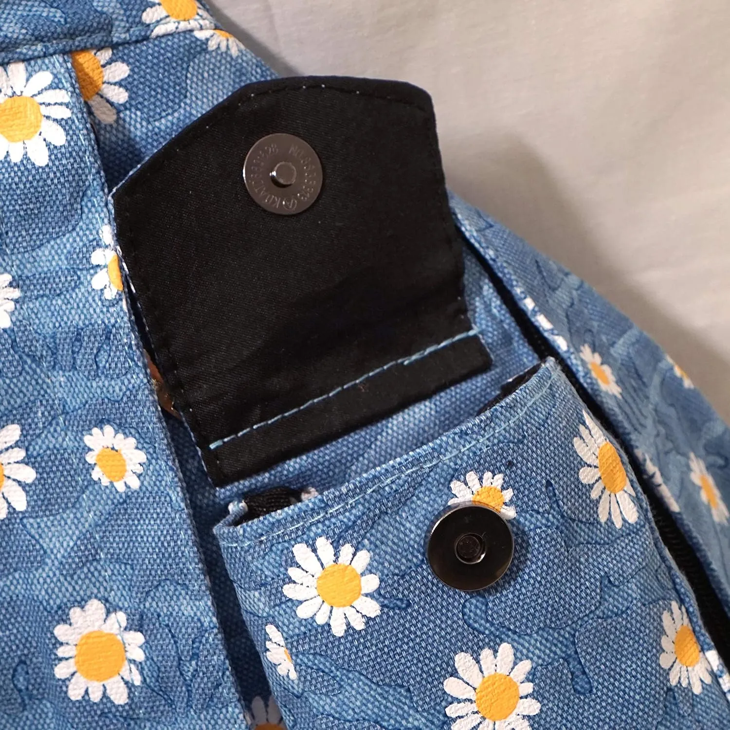 Rucksack Bag, Anti-Theft Crossbody Sling, Backpack, Light Blue Daisy