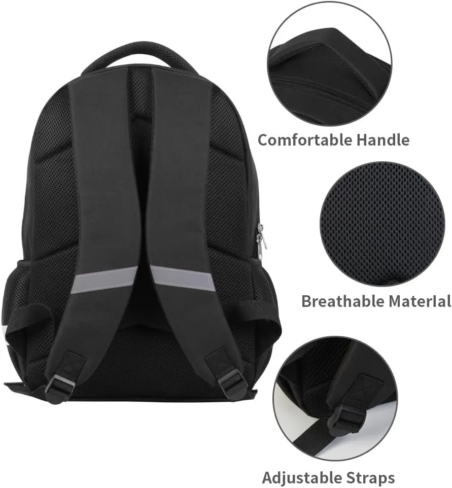 Running Horse School Backpack Elementary Middle School Students Laptop Bookbag Double Layer Bagpack with reflective stripe