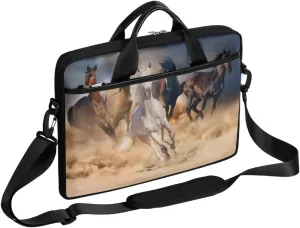 Running Horses Laptop Computer Bag Waterproof Shoulder Messenger Bag 13-15 inch Durable Laptop Tote Bag with Shoulder Strap Handle Lightweight Crossbody Briefcase