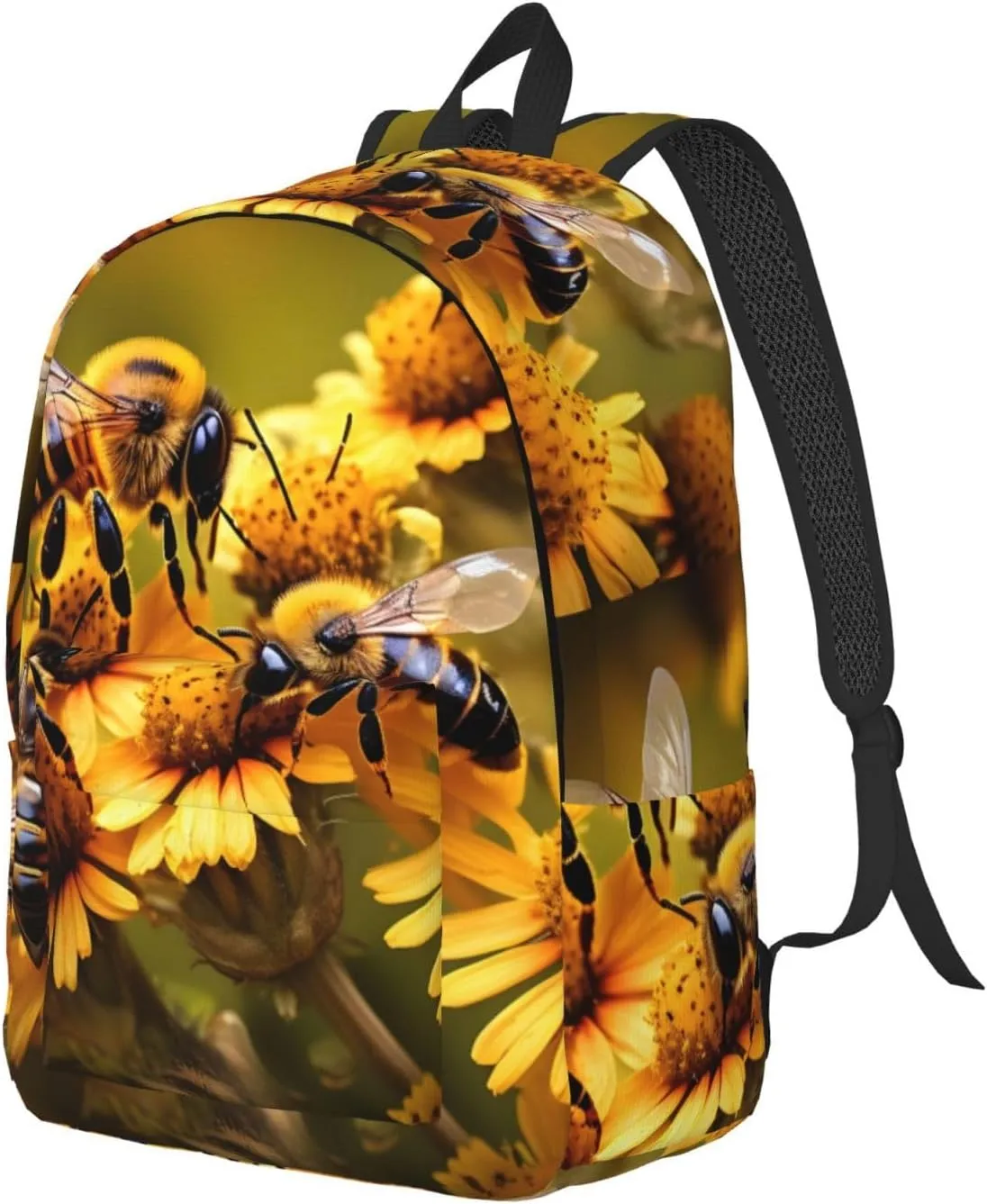 Rural Honey Bees flowers print Duffel Bag, Lightweight Duffel Bag, Casual Backpack, 17.7 x 6.3 x 12.2 inches
