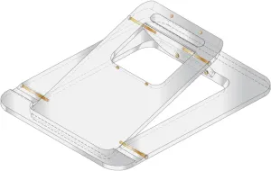 russell hazel Versatile Acrylic Laptop Easel, Desk Accessories Ideal Stand for Laptop, Fold-Flat Design with Magnetic Closure, Slide-Resistant Base, 8.5" x 11" x 2.75" (102764)