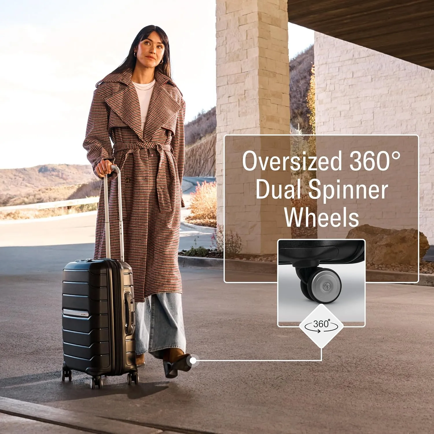 Samsonite Freeform Hardside Expandable with Double Spinner Wheels, 2-Piece Set (21/28), Light Grey