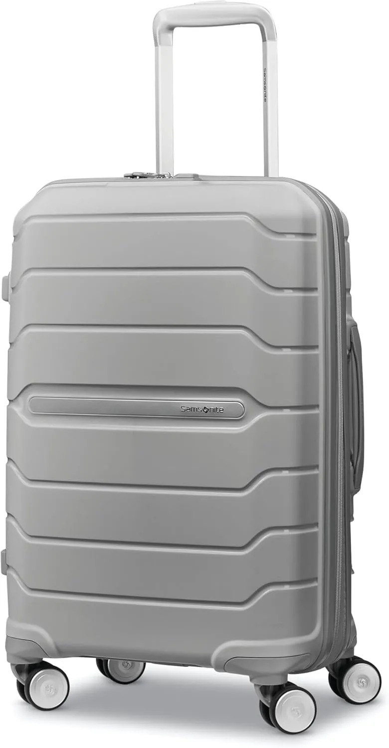 Samsonite Freeform Hardside Expandable with Double Spinner Wheels, Carry-On 21-Inch, Light Grey