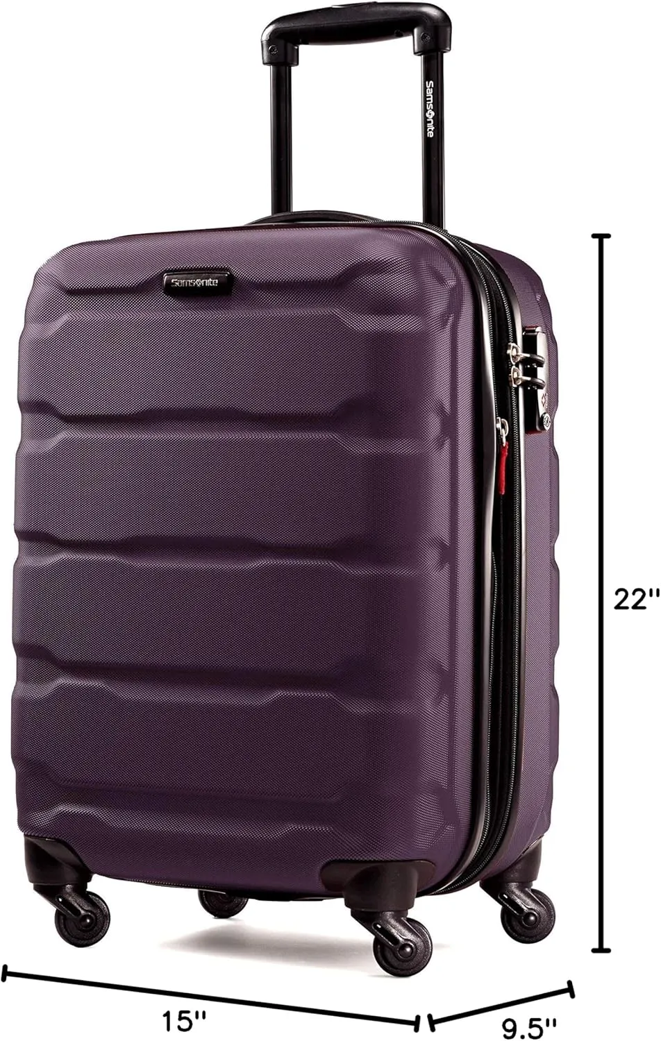 Samsonite Omni PC Hardside Expandable Luggage with Spinner Wheels, Purple, Carry-On 20-Inch