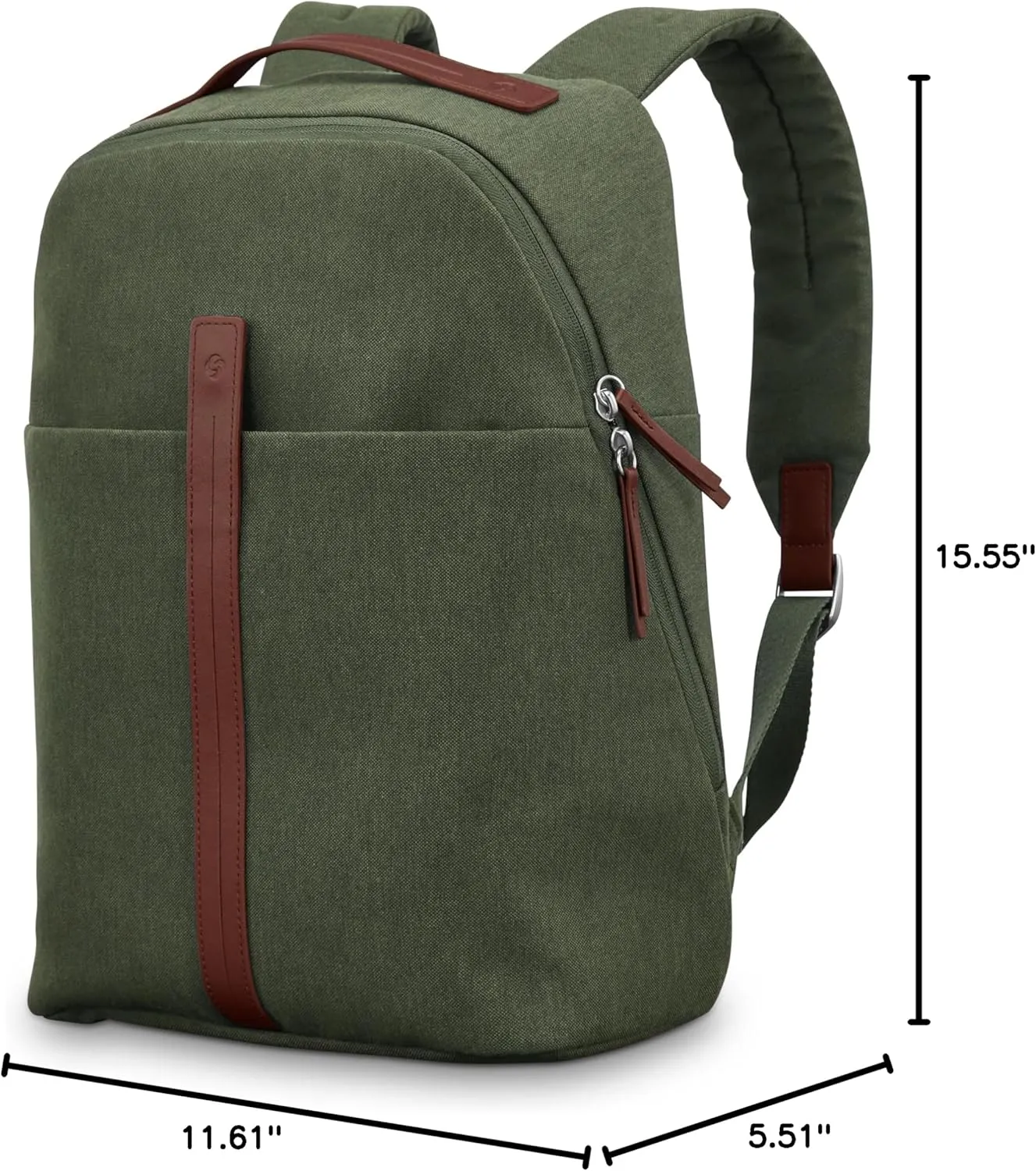 Samsonite Virtuosa Carry-On Travel Backpack with Padded Laptop Sleeve, Pine Green