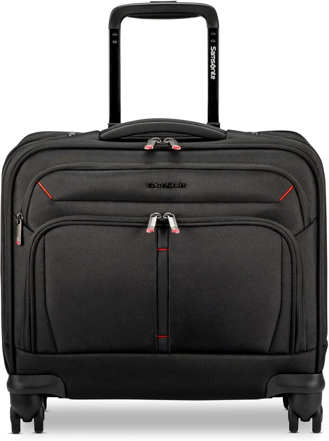 Samsonite® Xenon 4.0 Spinner Nylon Rolling Mobile Office With 15.6" Laptop Pocket And Tablet Pocket, 15-3/8"H x 15-3/4"W x 7-1/8"D, Black
