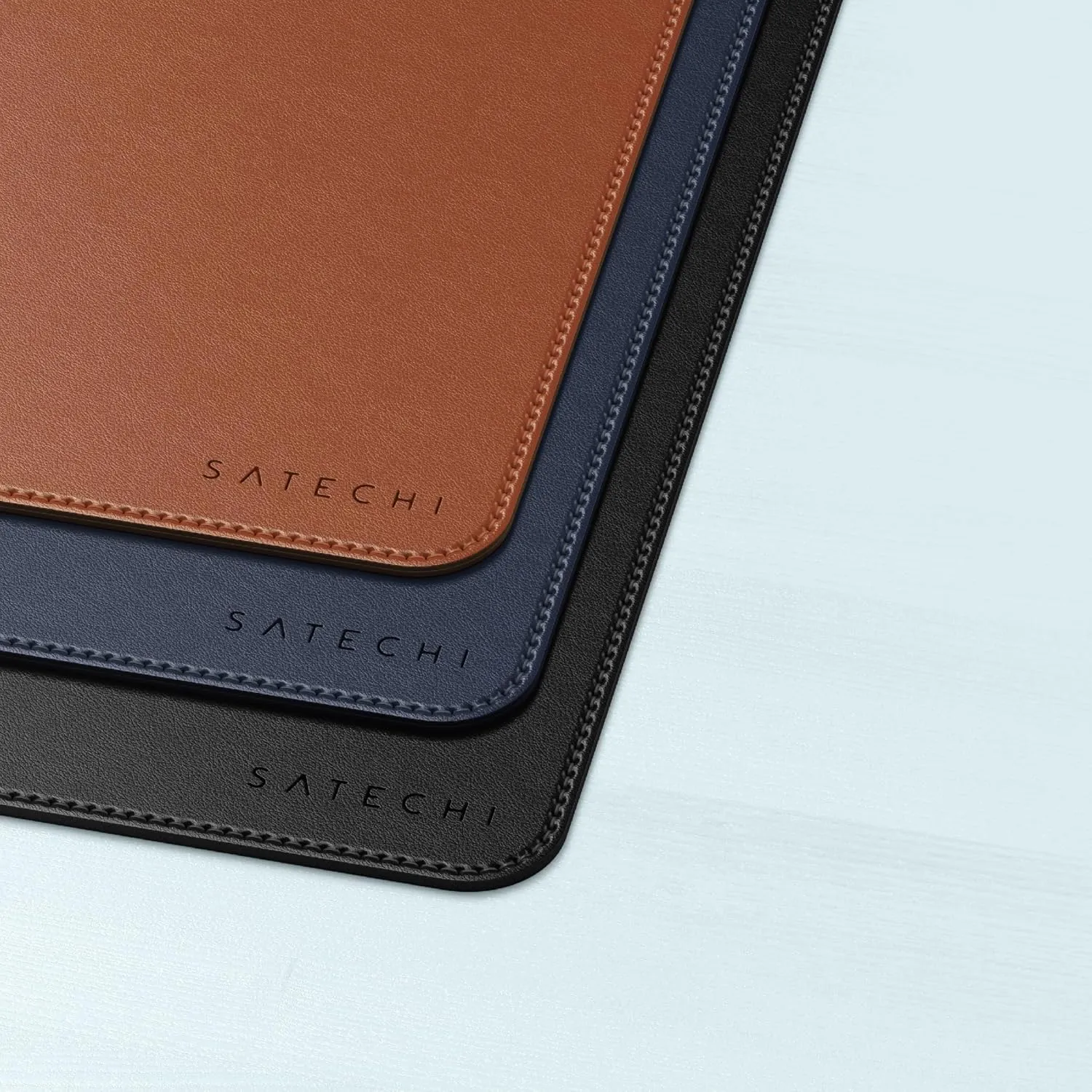 Satechi Vegan Leather Desk Mat, Large Mouse Pad Scratch and Water Resistant, Easy to Clean, Desk Pad for Office and Home, 26.8” x 12.4” x 0.1” – Brown