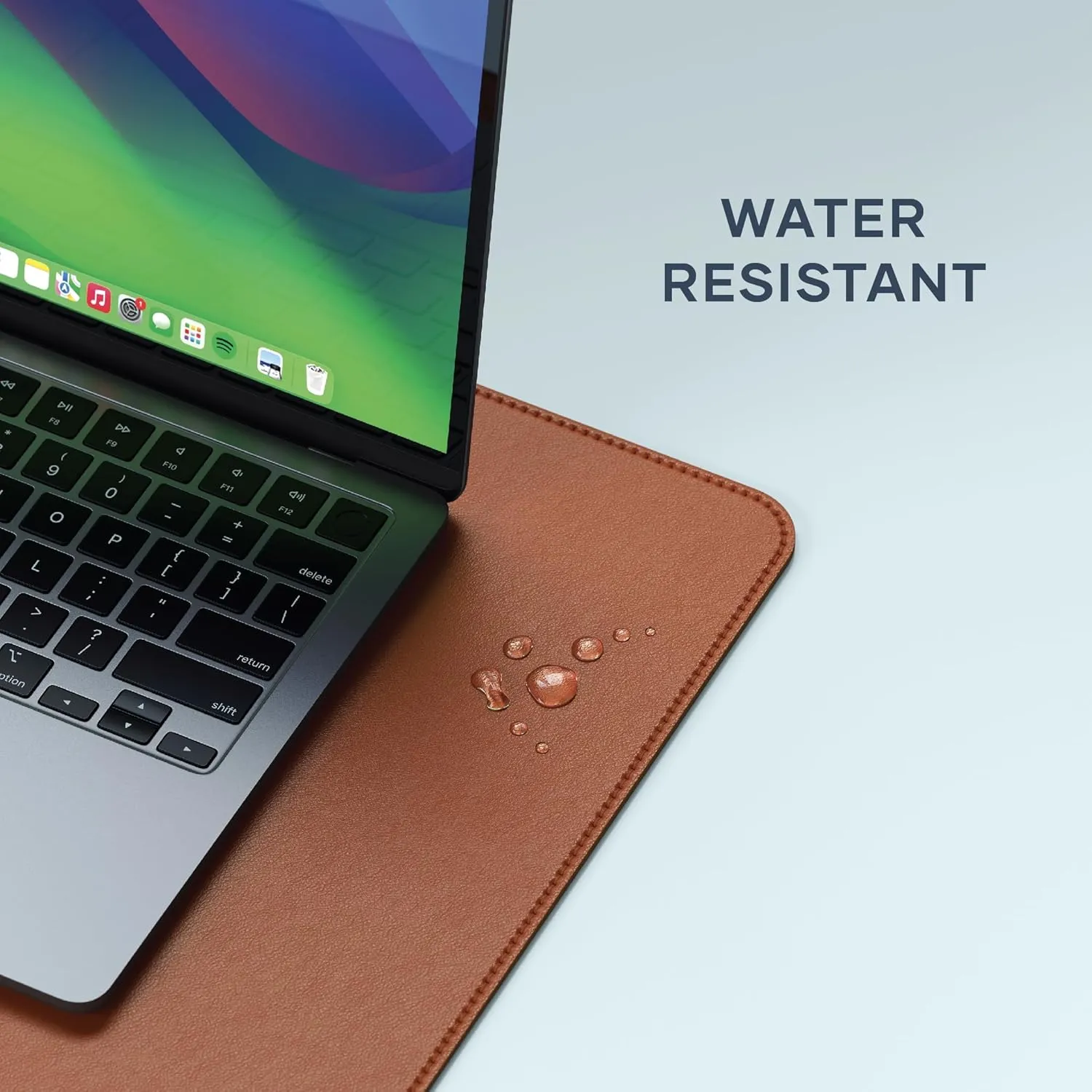 Satechi Vegan Leather Desk Mat, Large Mouse Pad Scratch and Water Resistant, Easy to Clean, Desk Pad for Office and Home, 26.8” x 12.4” x 0.1” – Brown