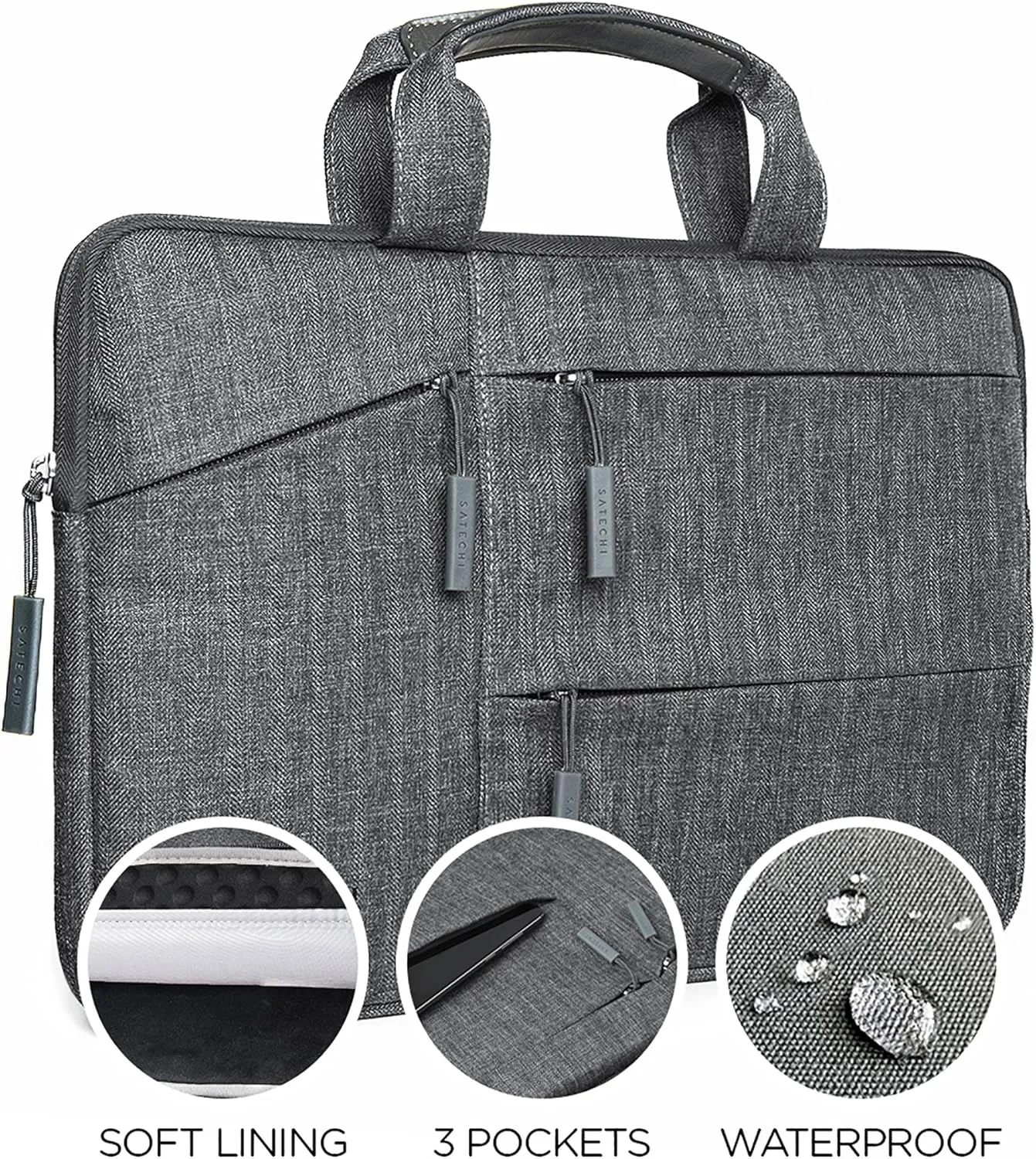Satechi Water-Resistant Laptop Bag Carrying Case with Pockets - For MacBook Pro M2/ M1, MacBook Air M2/M1 and more