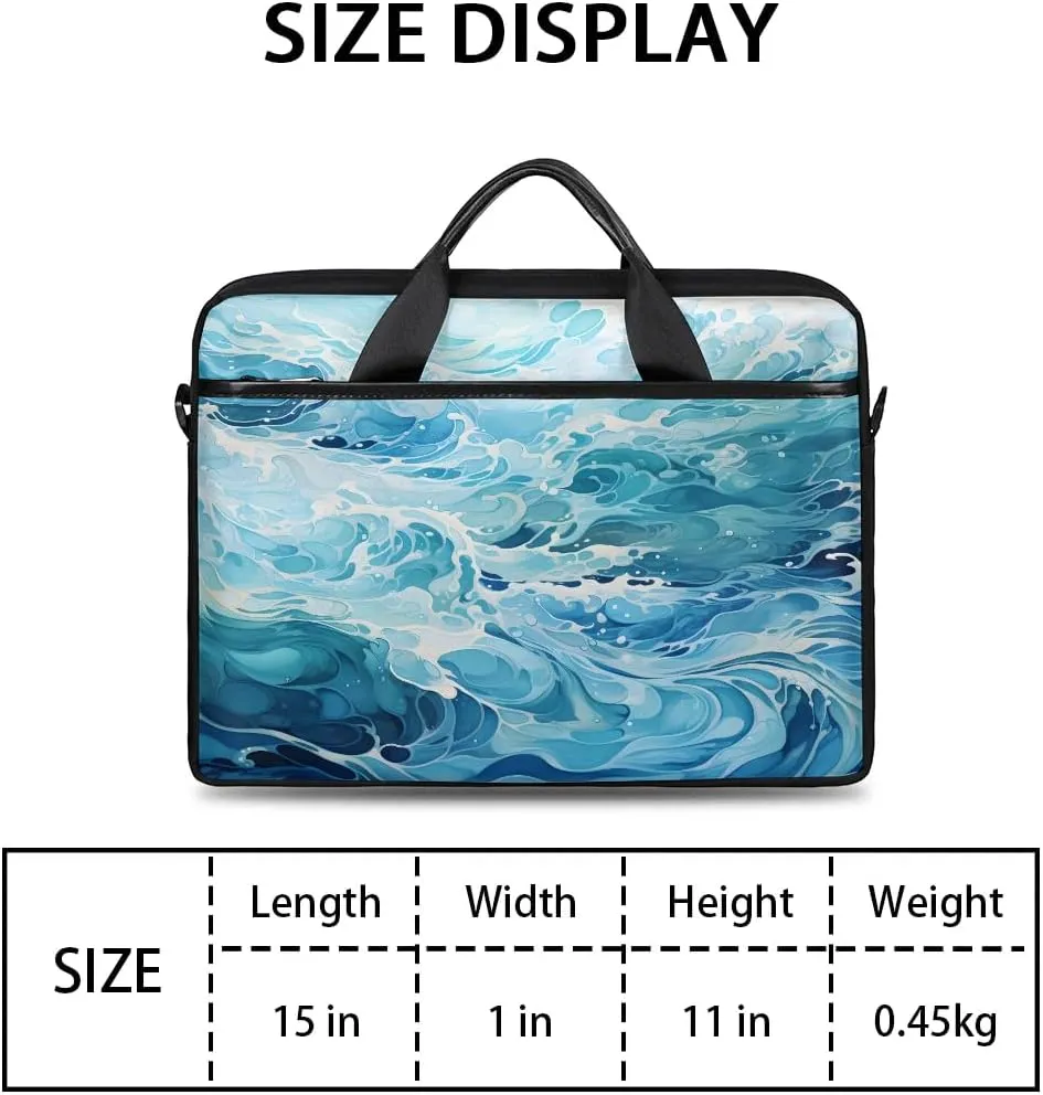 Sea Water Abstract 15 Inch Laptop Bag Laptop Shoulder Bag Computer Cases for Laptops or Tablets